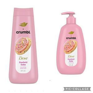 Dove x Crumbl Confetti Cake bundle of 2 products new Body Wash & Hand Soap
